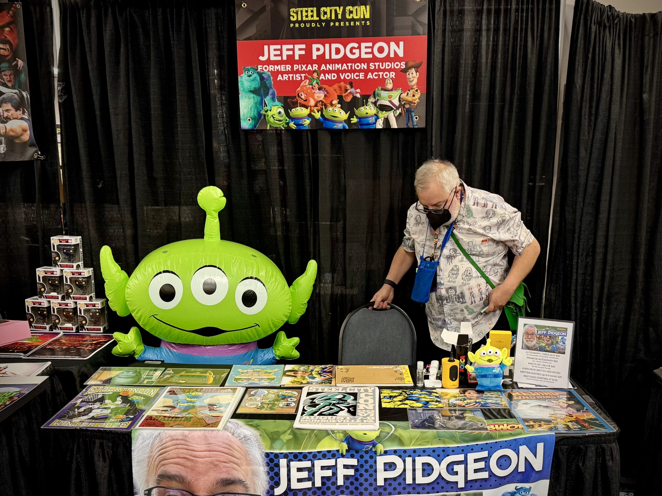 The table set-up. The helpers at Monroeville Convention Center made my booth prep a breeze!